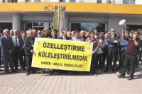 PTT ÇALIŞANLARINDAN PROTESTO