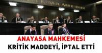 ANAYASA MAHKEMESİ İPTAL KARARI